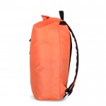 Mochila rolltop de RPET con pequeña cremallera frontal 20L color naranja cuarta vista