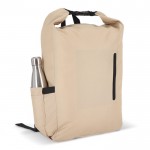 Mochila enrollable de RPET con asa superior de hebilla 20L color beige sexta vista