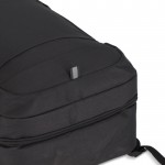 Mochila de RPET  ideal para viajes con amplios compartimientos color negro sexta vista