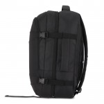 Mochila de RPET  ideal para viajes con amplios compartimientos color negro octava vista
