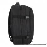 Mochila de RPET  ideal para viajes con amplios compartimientos color negro novena vista