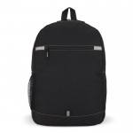 Mochila de RPET con compartimiento frontal y pequeño detalle reflectante color negro