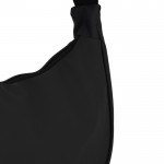 Bolsa bandolera de PU con forma de media luna y correa ajustable color negro tercera vista