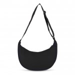 Bolsa bandolera de PU con forma de media luna y correa ajustable color negro quinta vista