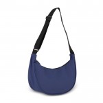 Bolsa bandolera de PU con forma de media luna y correa ajustable color azul oscuro segunda vista