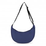Bolsa bandolera de PU con forma de media luna y correa ajustable color azul oscuro quinta vista
