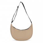 Bolsa bandolera de PU con forma de media luna y correa ajustable color beige