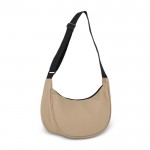 Bolsa bandolera de PU con forma de media luna y correa ajustable color beige segunda vista