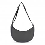Bolsa bandolera de PU con forma de media luna y correa ajustable color gris
