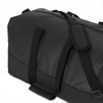 Bolsa de viaje de jacquard y PU con compartimiento para zapatos color negro tercera vista
