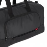 Bolsa de viaje de jacquard y PU con compartimiento para zapatos color negro cuarta vista