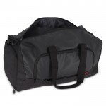 Bolsa de viaje de jacquard y PU con compartimiento para zapatos color negro quinta vista
