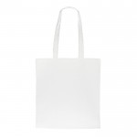 Bolsa para el día a día de algodón orgánico de asas largas 140 g/m2 color blanco segunda vista