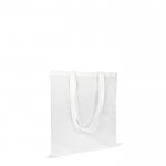 Bolsa para el día a día de algodón orgánico de asas largas 140 g/m2 color blanco tercera vista
