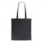 Bolsa para el día a día de algodón orgánico de asas largas 140 g/m2 color negro segunda vista