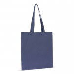 Bolsa para el día a día de algodón orgánico de asas largas 140 g/m2 color azul oscuro