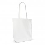Bolsa de algodón orgánico con fuelle y asas largas 270 g/m2 color blanco