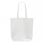 Bolsa de algodón orgánico con fuelle y asas largas 270 g/m2 color blanco segunda vista