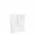 Bolsa de algodón orgánico con fuelle y asas largas 270 g/m2 color blanco tercera vista