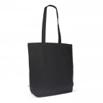 Bolsa de algodón orgánico con fuelle y asas largas 270 g/m2 color negro