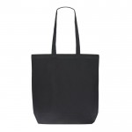Bolsa de algodón orgánico con fuelle y asas largas 270 g/m2 color negro segunda vista