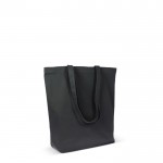 Bolsa de algodón orgánico con fuelle y asas largas 270 g/m2 color negro tercera vista