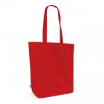 Bolsa de algodón orgánico con fuelle y asas largas 270 g/m2 color rojo