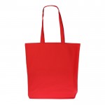 Bolsa de algodón orgánico con fuelle y asas largas 270 g/m2 color rojo segunda vista