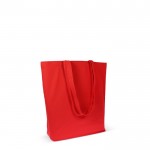 Bolsa de algodón orgánico con fuelle y asas largas 270 g/m2 color rojo tercera vista