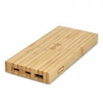 Powerbank de bambú con tres distintos puertos 8.000 mAh color natural segunda vista