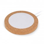 Cargador inalámbrico circular con amplia parte para personalizar 15W color marrón