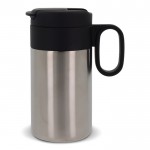 Botella de acero inoxidable con tapa que sirve como taza 250ml color plateado