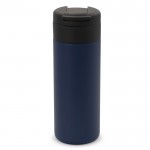 Botella de acero inoxidable con tapa abatible negra 400ml color azul oscuro