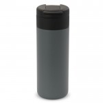 Botella de acero inoxidable con tapa abatible negra 400ml color gris oscuro