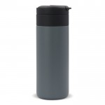 Botella de acero inoxidable con tapa abatible negra 400ml color gris oscuro tercera vista