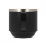 Taza de doble pared de cerámica apliable con capacidad de 300ml color negro cuarta vista