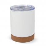 Vaso take away de cerámica con base de corcho y capacidad de 350ml color blanco