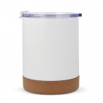 Vaso take away de cerámica con base de corcho y capacidad de 350ml color blanco tercera vista