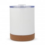 Vaso take away de cerámica con base de corcho y capacidad de 350ml color blanco cuarta vista
