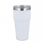 Vaso térmico con interior de cerámica y tapa transparente 500ml color blanco