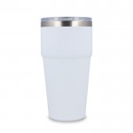 Vaso térmico con interior de cerámica y tapa transparente 500ml color blanco cuarta vista