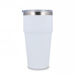 Vaso térmico con interior de cerámica y tapa transparente 500ml color blanco quinta vista