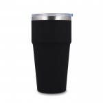 Vaso térmico con interior de cerámica y tapa transparente 500ml color negro tercera vista