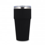 Vaso térmico con interior de cerámica y tapa transparente 500ml color negro cuarta vista