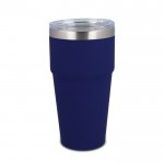 Vaso térmico con interior de cerámica y tapa transparente 500ml color azul oscuro