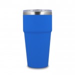 Vaso térmico con interior de cerámica y tapa transparente 500ml color azul cuarta vista