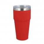 Vaso térmico con interior de cerámica y tapa transparente 500ml color rojo