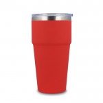 Vaso térmico con interior de cerámica y tapa transparente 500ml color rojo tercera vista