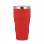 Vaso térmico con interior de cerámica y tapa transparente 500ml color rojo cuarta vista