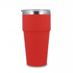 Vaso térmico con interior de cerámica y tapa transparente 500ml color rojo quinta vista